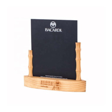 Satom Special Custom Made Erasable Blackboard Bamboo Menu Holder with logo